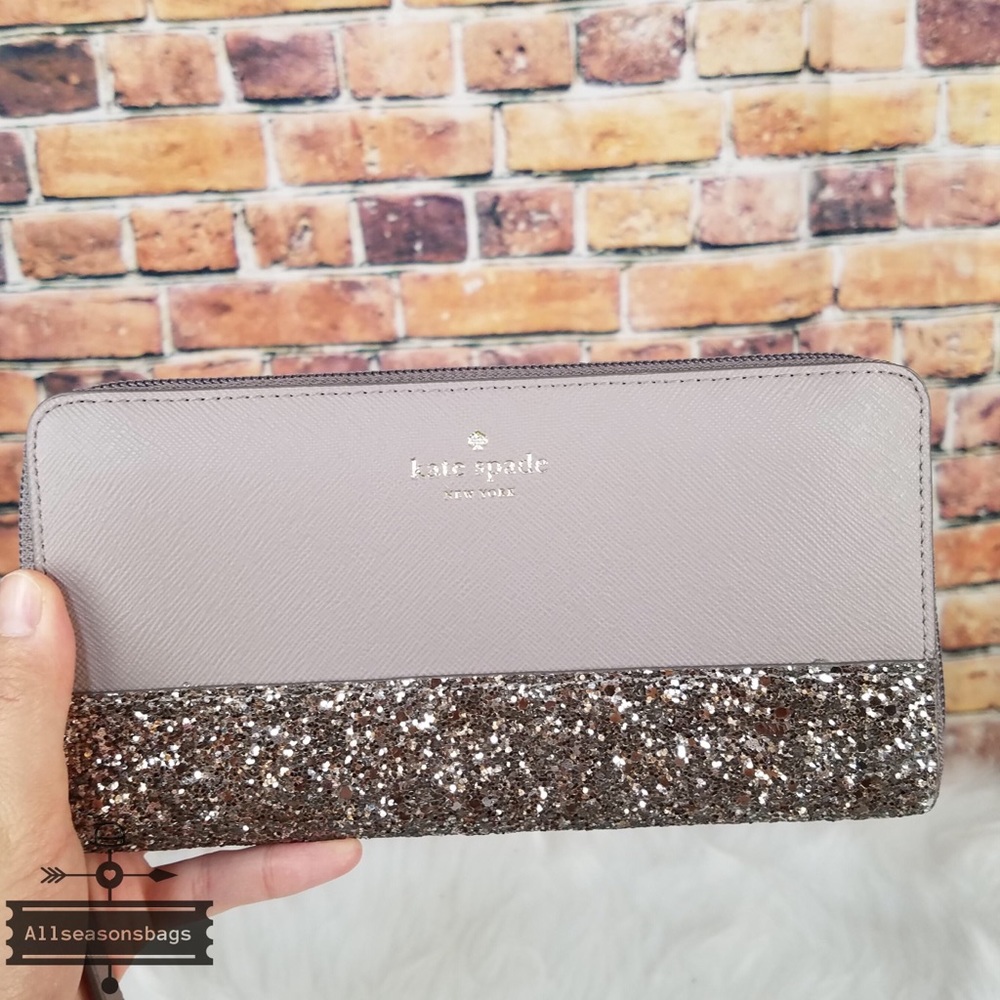 Kate spade NEDA Greta Court GLITTER wallet GREY